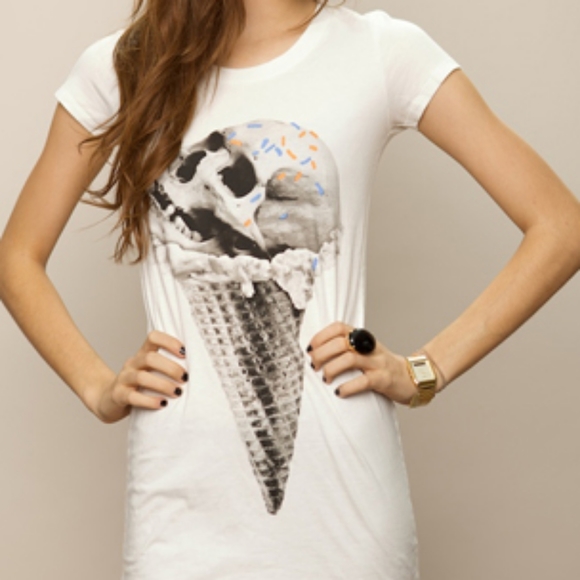 Drop Dead Graphic Skull Ice Cream Tee Shirt | US M - Picture 3 of 5
